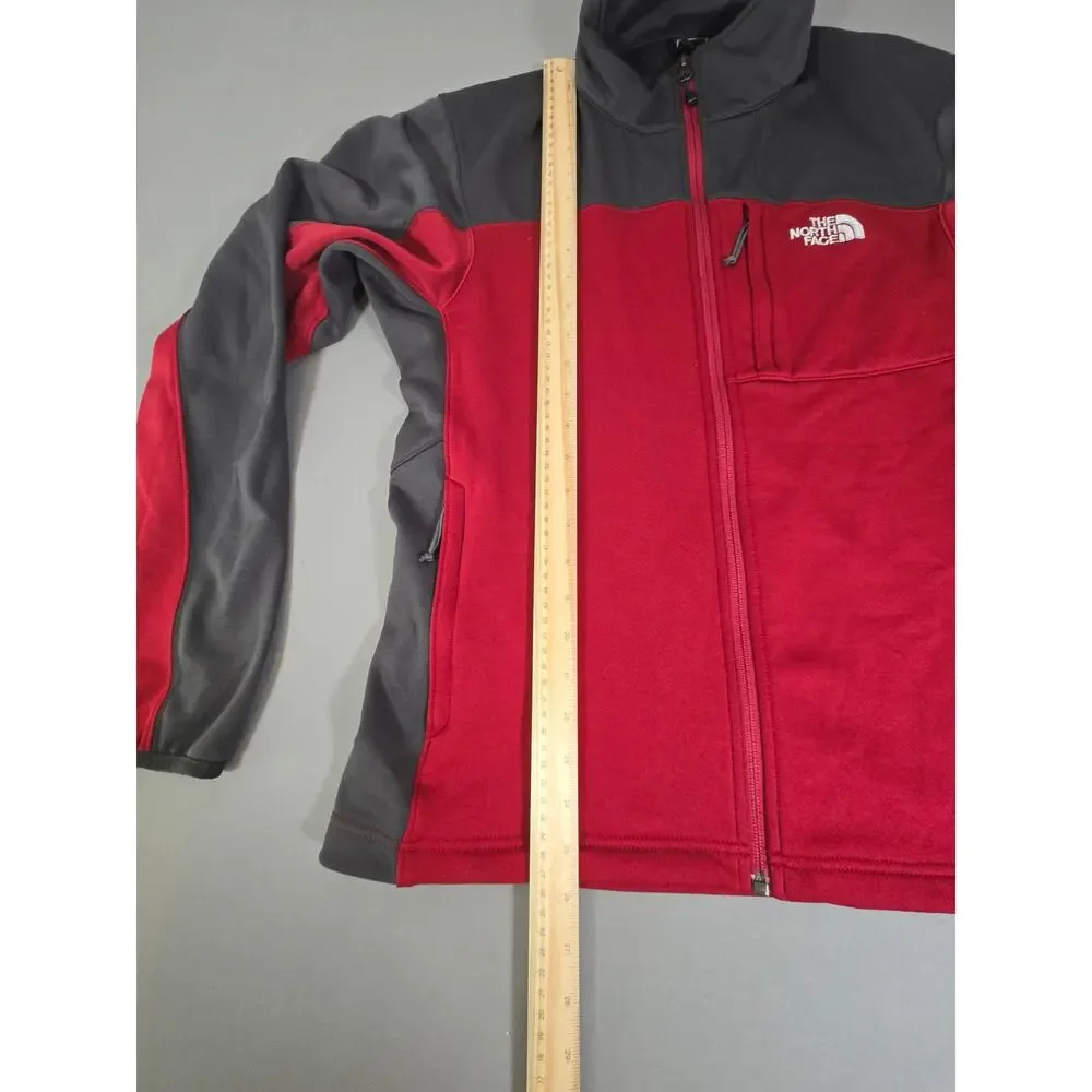 The North Face Momentum Full Zip Fleece Jacket Red Grey Men's Size Medium